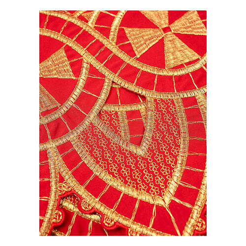 Bord de nappe d'autel croix décorations or h 25 cm rouge 2