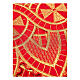 Bord de nappe d'autel croix décorations or h 25 cm rouge s2