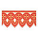 Bord de nappe d'autel croix décorations or h 25 cm rouge s3