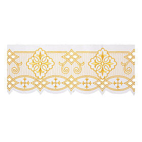 Renda de altar decorações cruzes h 9 cm ouro e branco