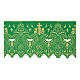 Altar cloth trim with Baroque golden embroidery, green fabric, 9.5 in s1