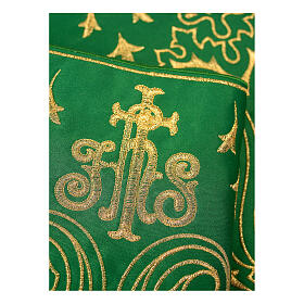 Altar trim with gold embroidered decoration 24 cm h green