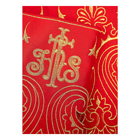 Red altar cloth trim with Baroque golden embroidery, 9.5 in