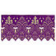 Purple colored trim for altar tablecloth 24 cm gold s1