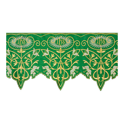IHS flowers altar tablecloth trim h 27 cm green color 1