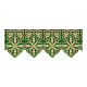 Green trim for altar cloth with geometric flowers and crosses, h 9 in s2