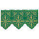 Bord nappe d'autel couleur vert h 35 cm fleurs croix s1