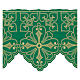 Bord nappe d'autel couleur vert h 35 cm fleurs croix s2