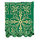 Bord nappe d'autel couleur vert h 35 cm fleurs croix s3