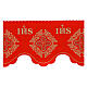 Red trim for altar cloth, IHS and highly decorated cross, h 7.5 in s2