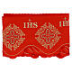 Red trim for altar cloth, IHS and highly decorated cross, h 7.5 in s3