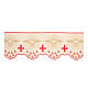 Ivory-coloured altar cloth trim with red crosses, doves and flames, h 12 in s1