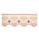 Balza d'altare croci rosse colomba fuochi 31 cm h avorio s1