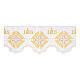 White trim for altar cloth, IHS and highly decorated cross, h 7.5 in s1