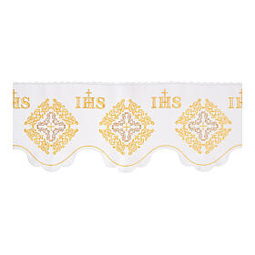 White altar trim h 19 cm IHS gold crosses