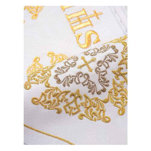 White altar trim h 19 cm IHS gold crosses 2