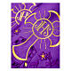 Volante violeta para altar h 22 cm JHS cruz oro flores s2