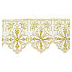 Volante para altar color marfil floral h 35 cm oro cruces s1