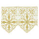 Volante para altar color marfil floral h 35 cm oro cruces s2