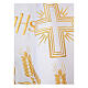 White altar cloth frill with golden cross, IHS and ears of wheat, h 8 in s2