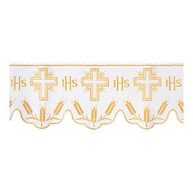 White IHS gold wheat cross frill h 20 cm