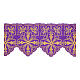 Volante para altar oro y cruces decoraciones florales h 35 cm violeta s1