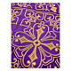 Volante para altar violeta y oro flores cruces 22 cm altura s2