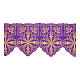 Bord de nappe d'autel violet et or h 22 cm fleurs et croix s1