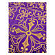 Balza d'altare viola e oro fiori croci 22 cm altezza s2