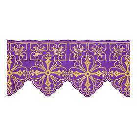 Purple and gold altar trim flowers crosses 22 cm high