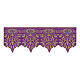 Frill for altar cloth with IHS and flowers, h 10 in, purple and gold s1