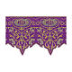 Frill for altar cloth with IHS and flowers, h 10 in, purple and gold s2