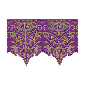 Purple altar trim h 27 cm IHS gold flowers