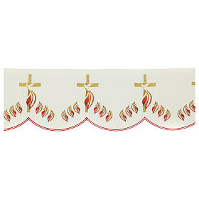 Renda de altar cor de marfim pomba chamas h 17 cm