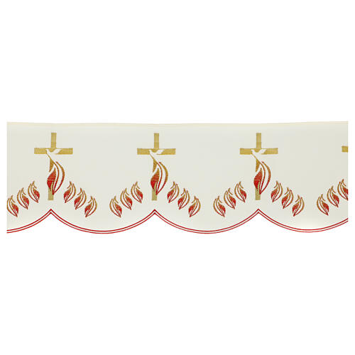 Renda de altar cor de marfim pomba chamas h 17 cm 1