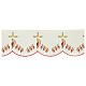 Ivory colored altar table cloth trim with fire dove h 17 cm s1
