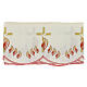 Ivory colored altar table cloth trim with fire dove h 17 cm s3