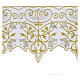 White altar fabric with gold and silver flower embroidery 27 cm s2