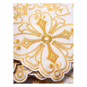 Altar liturgical fabric 35 cm high crosses with white gold embroidery