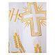 Bord nappe autel blanc et or blé 31 cm croix IHS s2