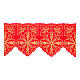 Red frill for altar cloth with geometric flowers and crosses, h 9 in s1