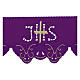 Cutwork frill for altar cloth, purple and gold, h 7.5 in s2