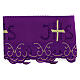 Cutwork frill for altar cloth, purple and gold, h 7.5 in s3