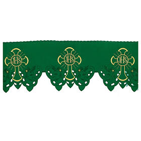 Renda de altar JHS flores h 22 cm verde