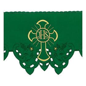 Renda de altar JHS flores h 22 cm verde