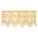 Cutwork frill for altar cloth, white and gold, crosses, h 10 in s1