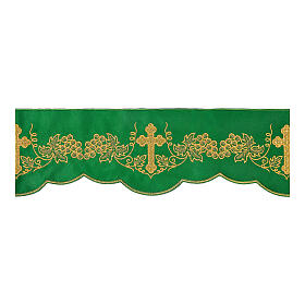 Green altar cloth trim with grapes, h 6 in