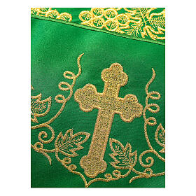 Green altar cloth trim with grapes, h 6 in