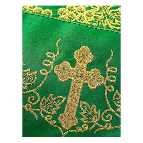Green grape cross altar table cloth trim 15 cm high 2