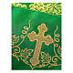 Green grape cross altar table cloth trim 15 cm high s2